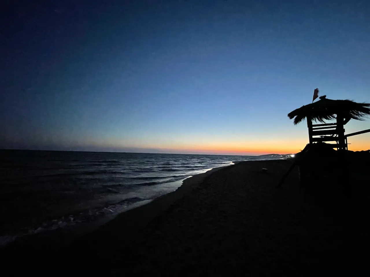 Long sandy beach between Ulcinj and Ada Bojana island