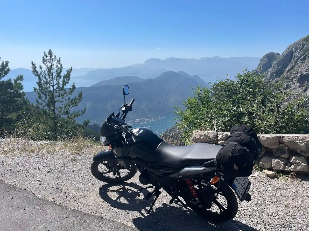 My moped above the Bay of Kotor